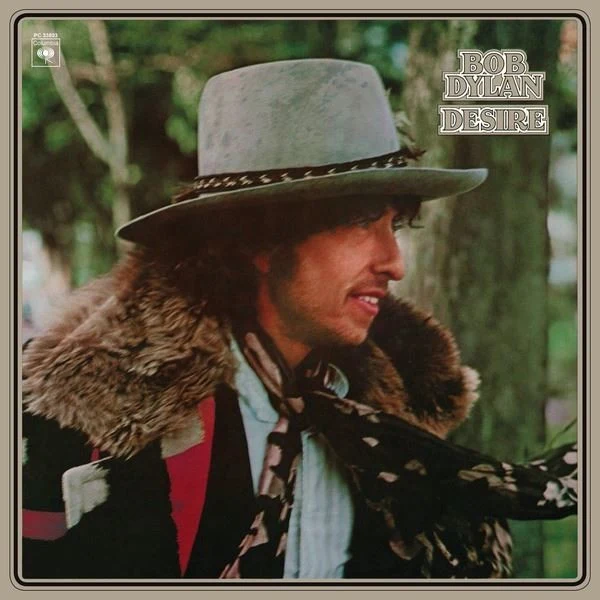 Bob Dylan Desire vinyl LP album cover featuring the classic 1976 folk rock album
