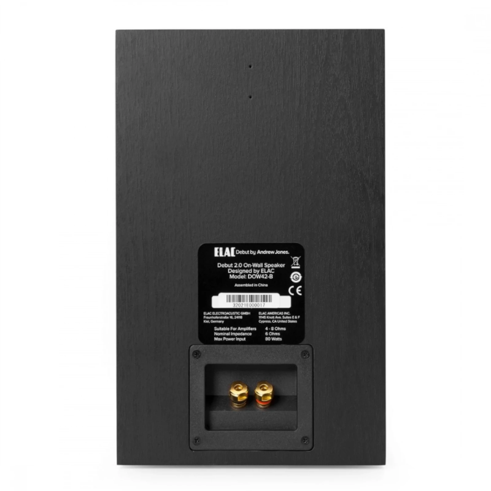 ELAC Debut 2.0 DOW42 on-wall speaker with 4-inch aramid-fiber woofer