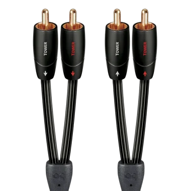 AudioQuest Tower RCA Interconnect Cable with LGC Conductors; AudioQuest Tower RCA to RCA Analog Audio Cable; AudioQuest Tower RCA Cable with Noise-Dissipation; AudioQuest Tower RCA Interconnect with Gold-Plated Connectors; Buy AudioQuest Tower RCA Interconnect Cable at Harmonie Audio