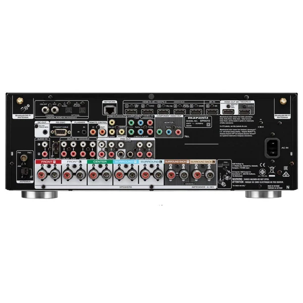 Marantz SR5015 Black AV receiver rear panel HDMI connections