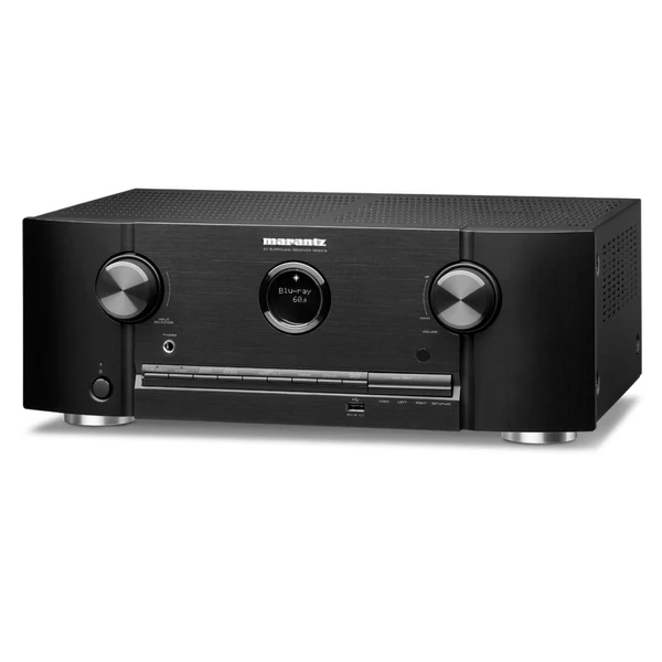 Marantz SR5015 Black home theater receiver angled view