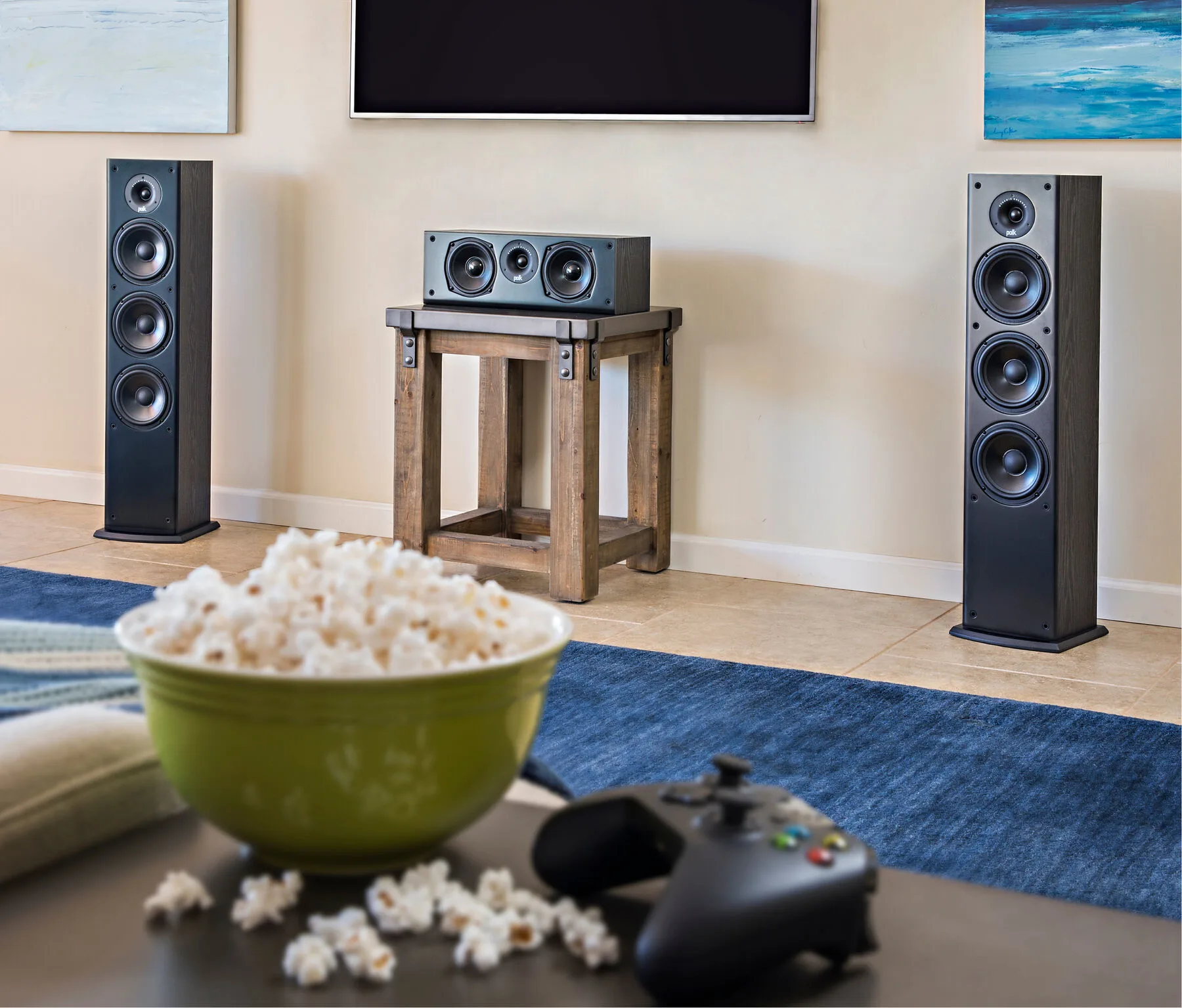 Polk Audio T50 Black floorstanding tower speaker