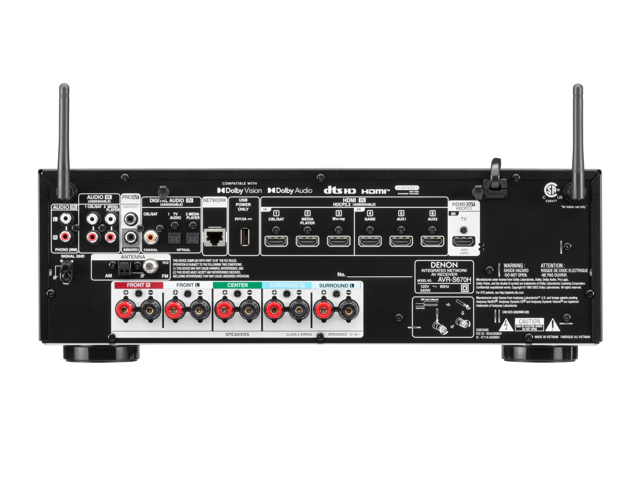 Denon Dolby TrueHD Receiver Rear