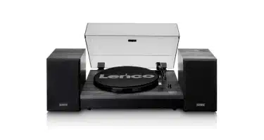 Lenco LS-300BK - Record Player with Bluetooth® and two separate speakers