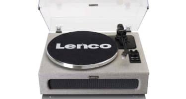 Lenco LS-440GY - Record Player with 4 built-in speakers - Fabric