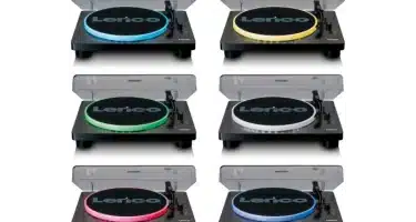 Lenco LS-50LED BK - Record Player with PC encoding, speakers and lights
