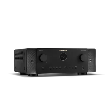 Marantz CINEMA 60 AV receiver angled view showing HEOS home theater design