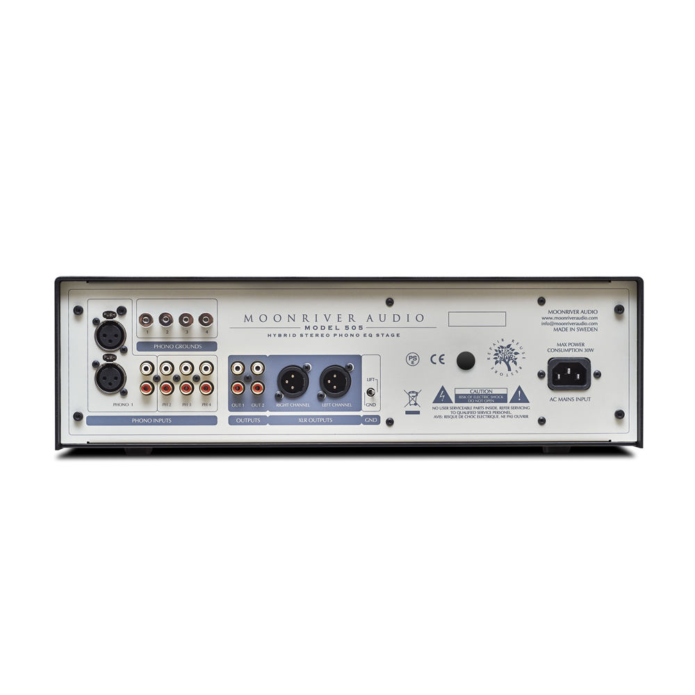 Moonriver Audio 505 Hybrid Phono Stage rear panel