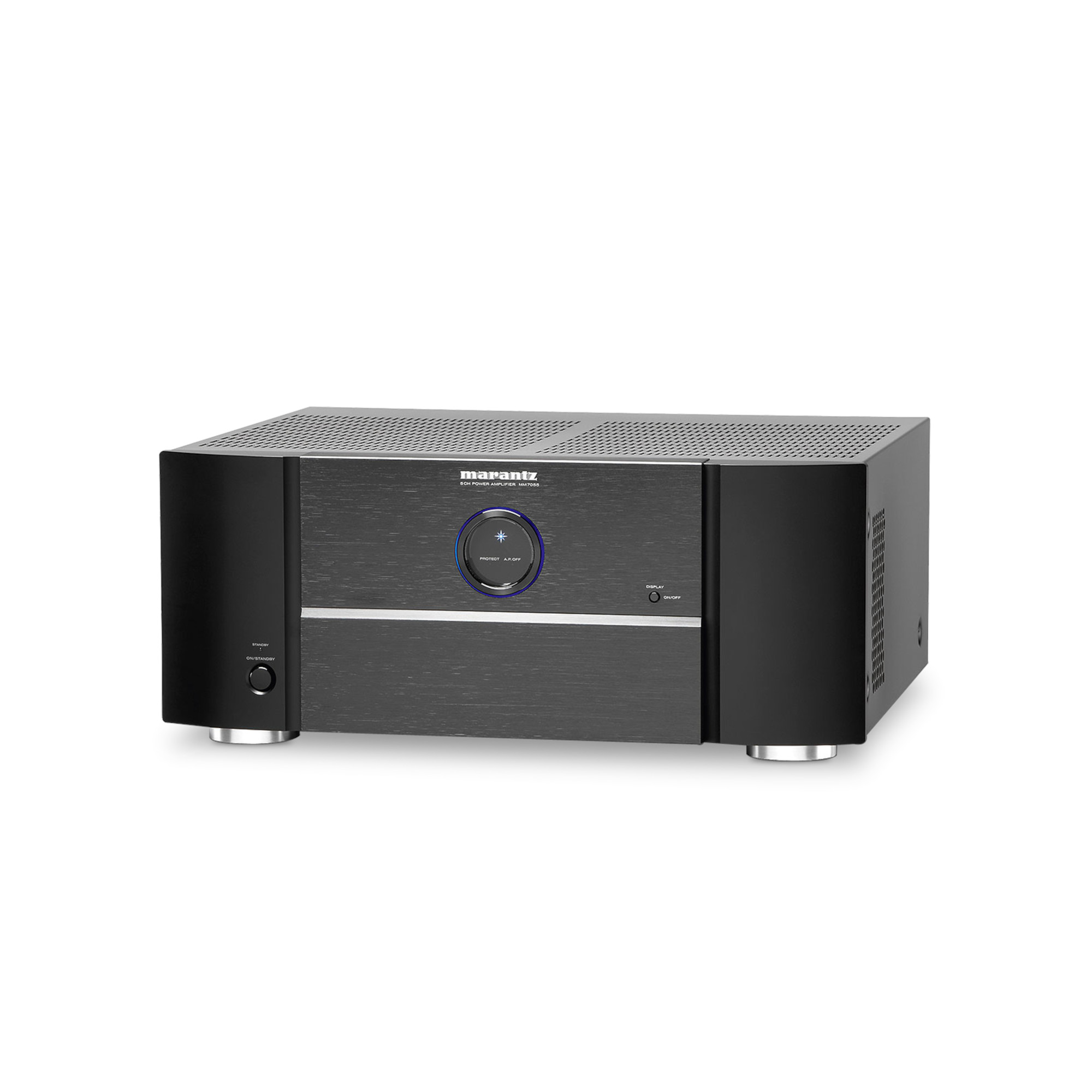 Marantz MM7055 5 channel power amplifier front view in black