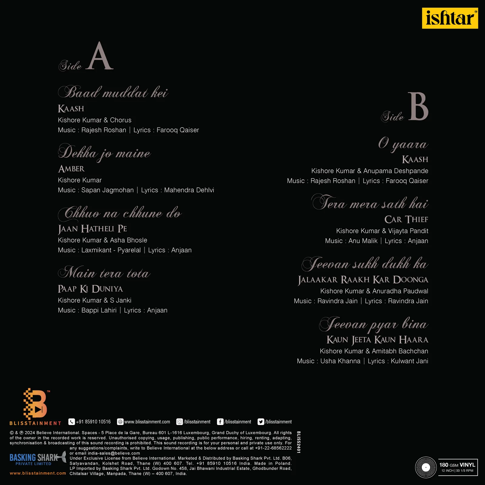 Classic Hindi Songs Vinyl Record
