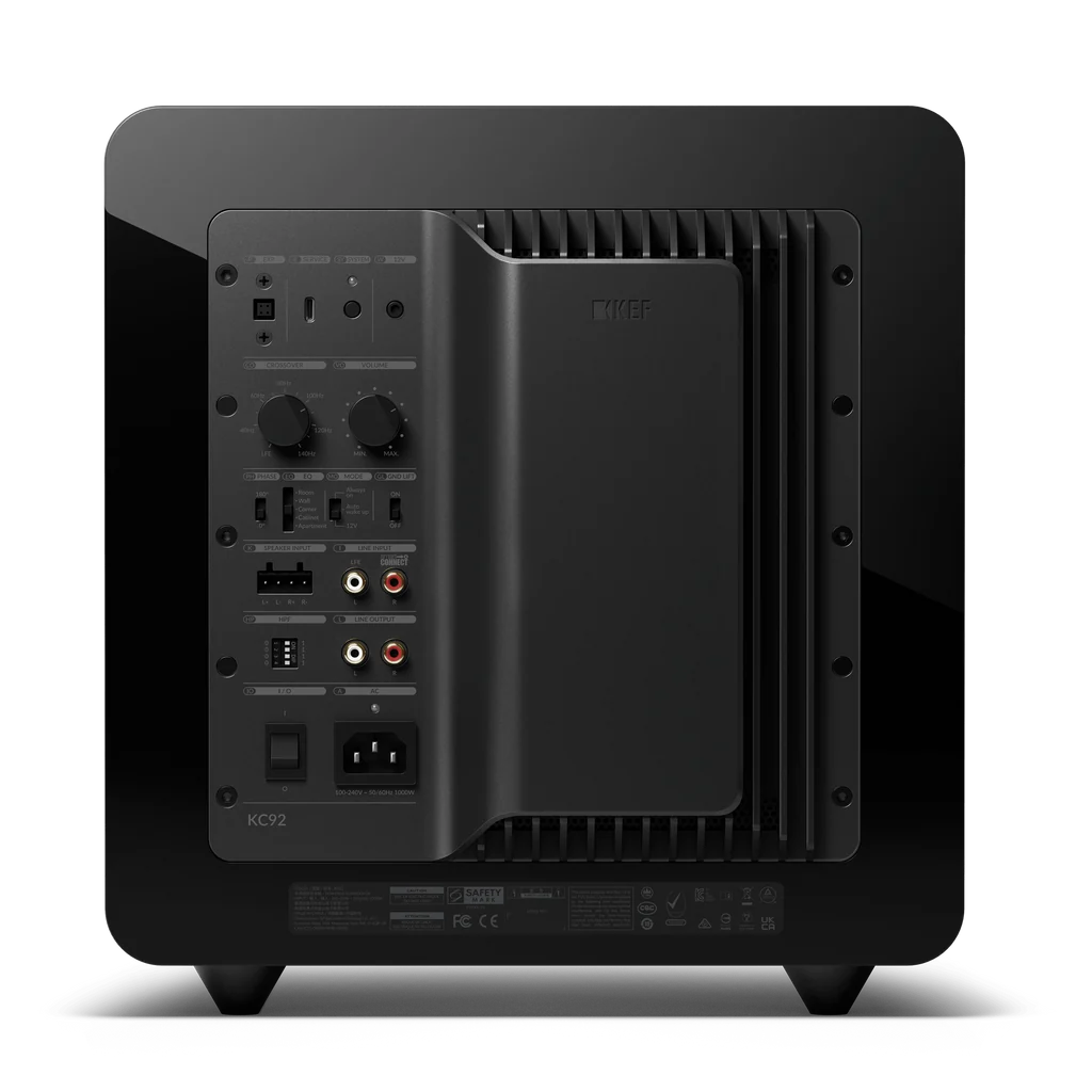 KEF KC92 force-cancelling subwoofer in Black front view