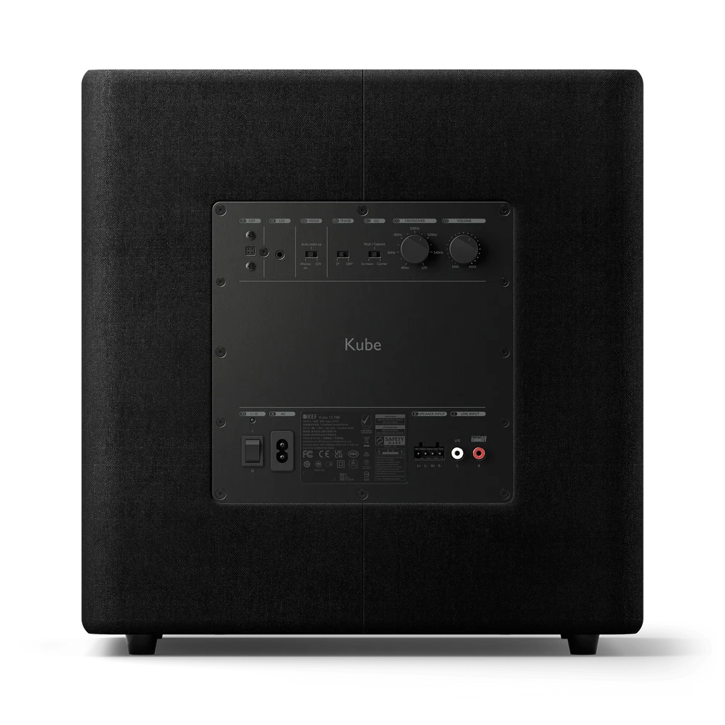 Rear connection panel of KEF Kube 12 MIE subwoofer Black