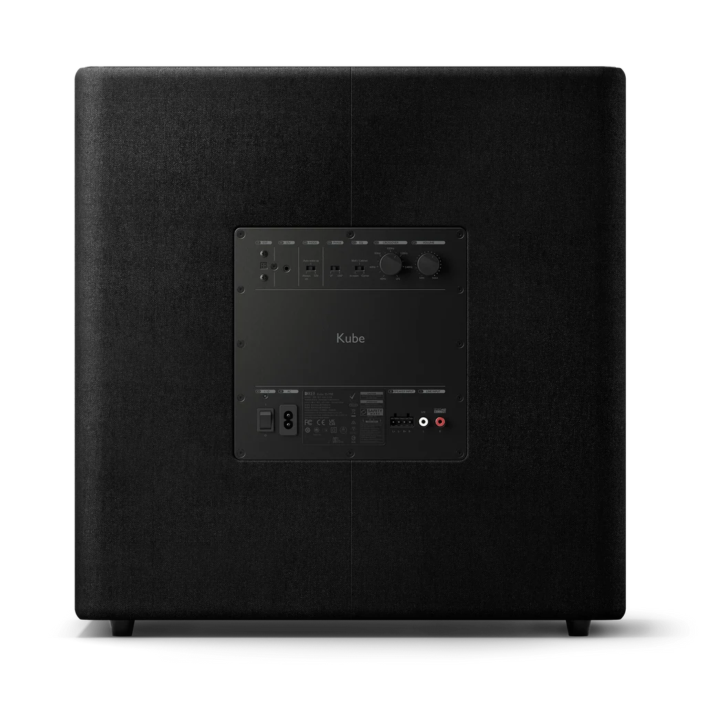 Rear connection panel of KEF Kube 15 MIE subwoofer Black