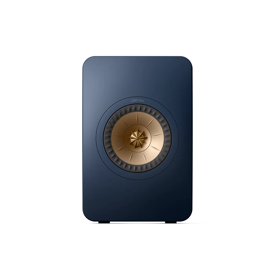 KEF LS50 Meta bookshelf speakers pair in Royal Blue front view
