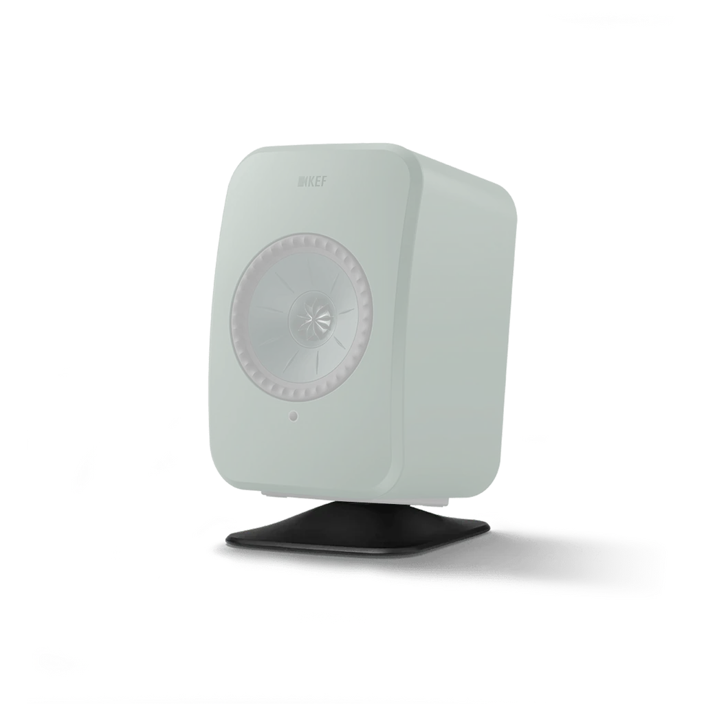KEF P1 Desk Pad Black with LSX II speaker mounted on desk
