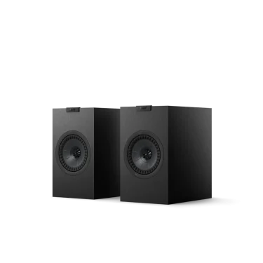 KEF Q1 Meta compact bookshelf speakers in Satin Black front view