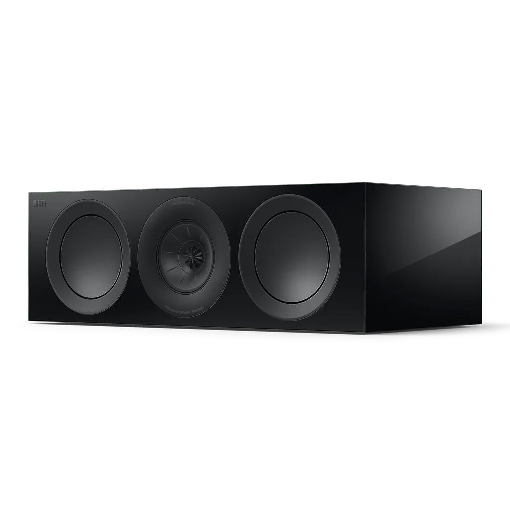 KEF R6 Meta centre channel speaker in Black Gloss front view