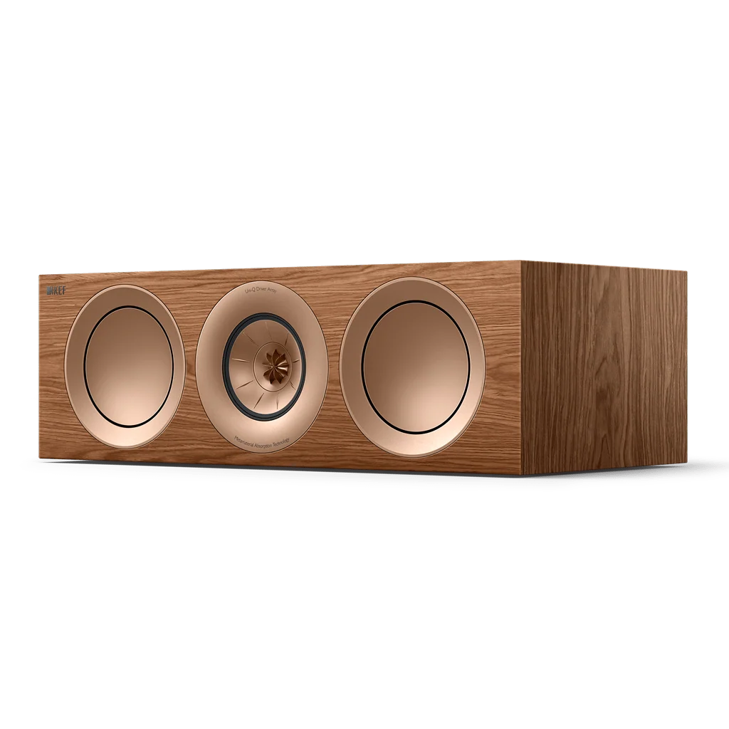 KEF R6 Meta centre channel speaker in Walnut finish