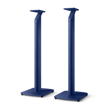 KEF S1 Floor Stand pair in Cobalt Blue front view