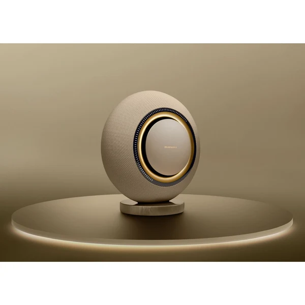 Marantz Horizon Champagne wireless speaker front angled view
