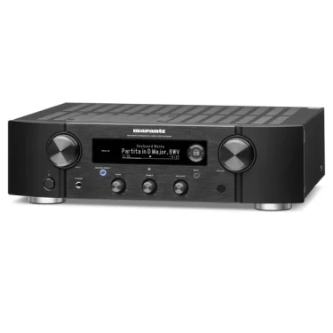 Marantz PM7000N Black integrated amplifier angled view