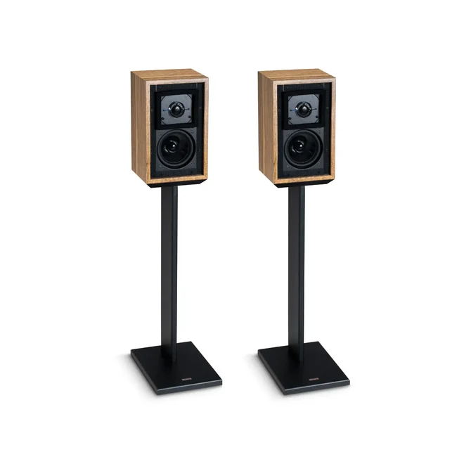 Rogers speaker stands with LS3/5a loudspeaker setup