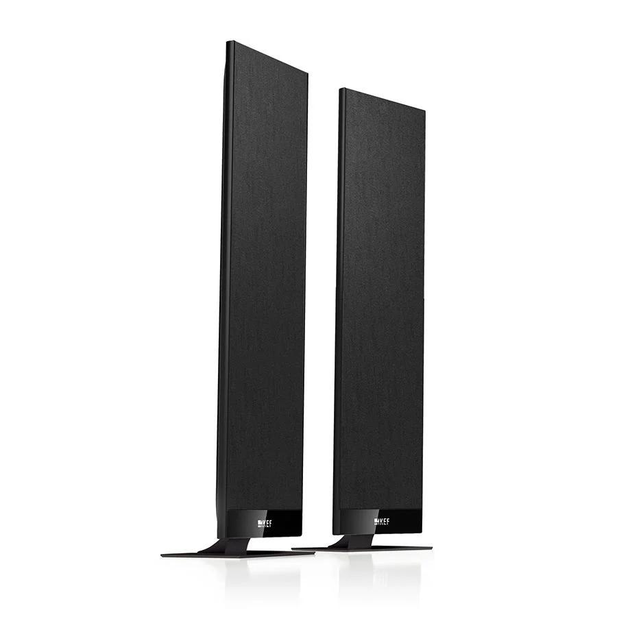 KEF T301 satellite speakers in Black front view