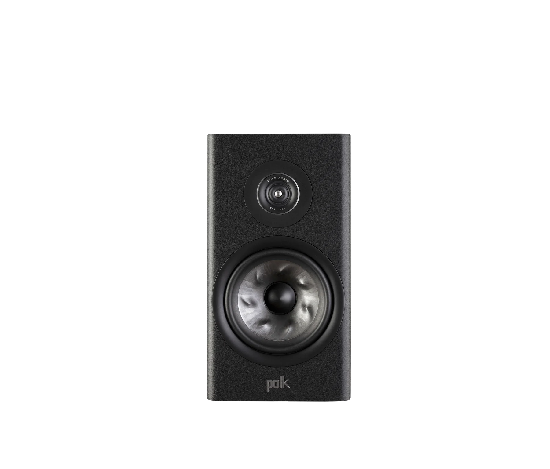 Polk Audio Reserve R200 bookshelf speakers in Black front view