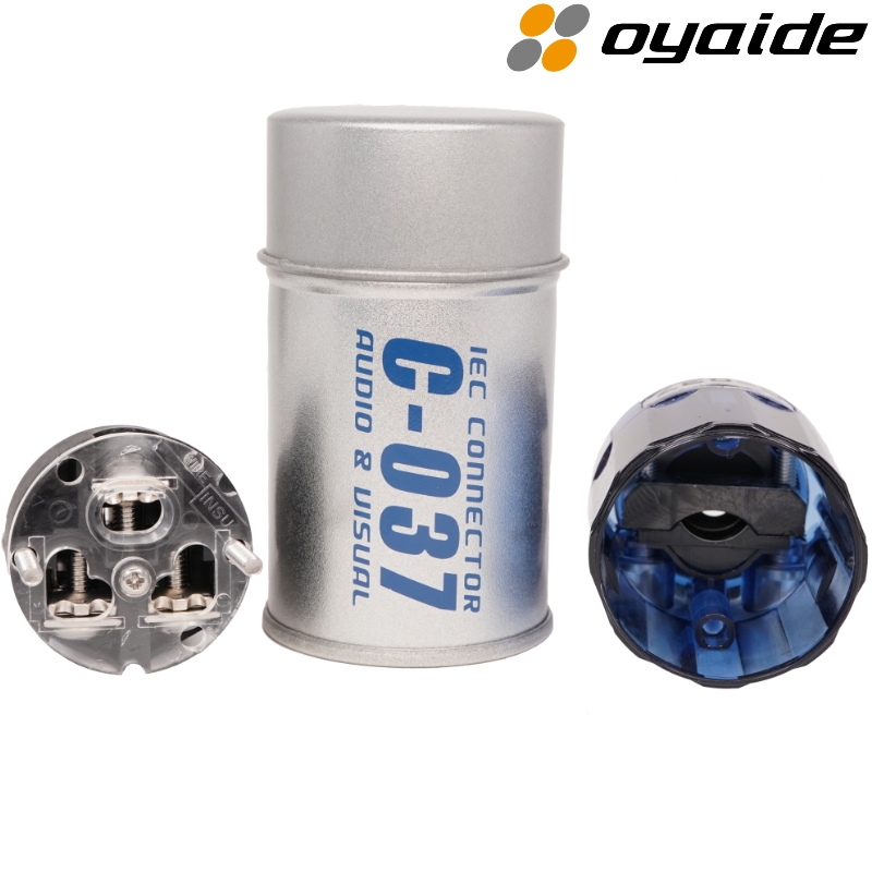 Oyaide C-037 IEC Power Connector Silver Rhodium