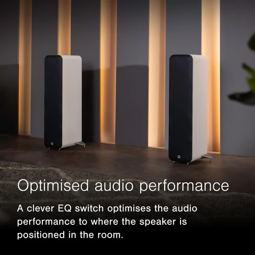 Q Acoustics M40 micro-tower speakers with built-in amplifier
