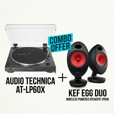 KEF EGG Duo and Audio-Technica AT-LP60X combo offer